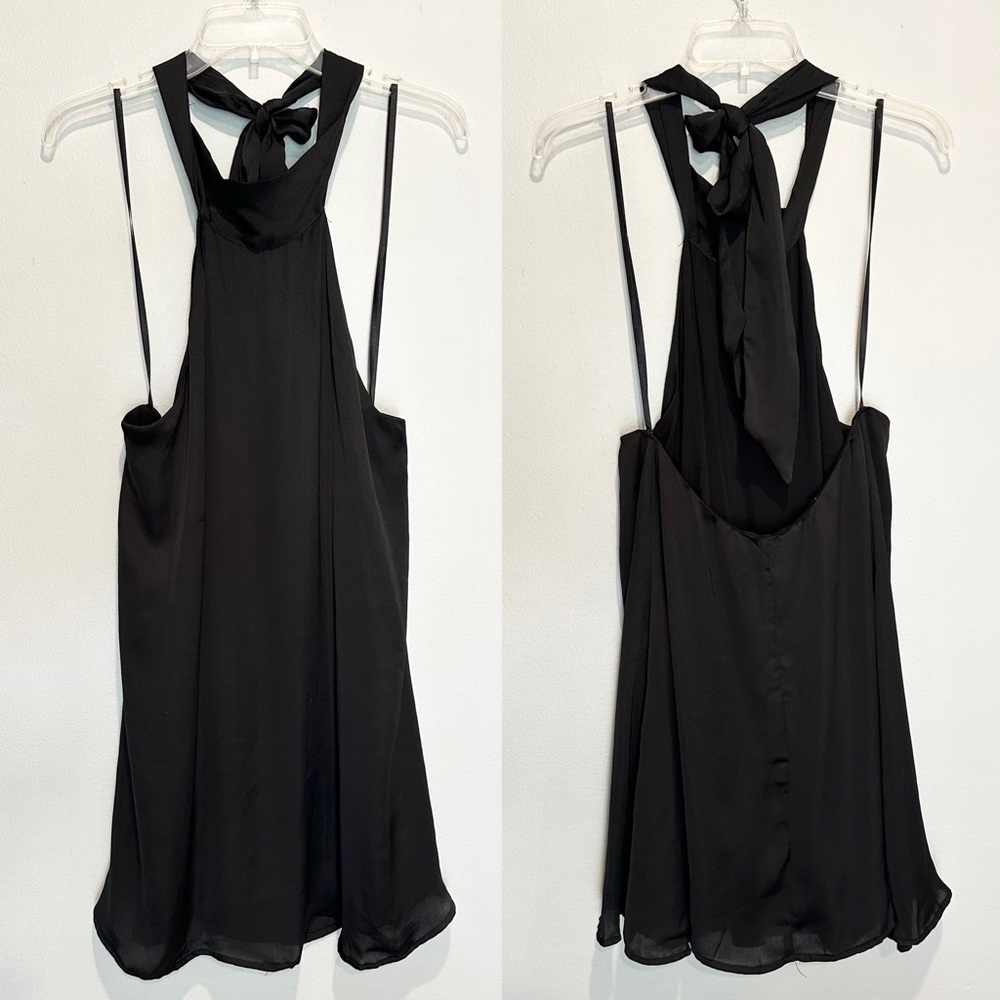 Aakaa Black Halter Mini Dress with Low Back, NWOT, M